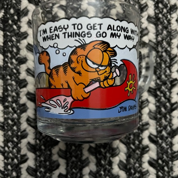 Garfield & Odie McDonalds Glass Coffee Cup Mug Vintage 1978 - Picture 2 of 7